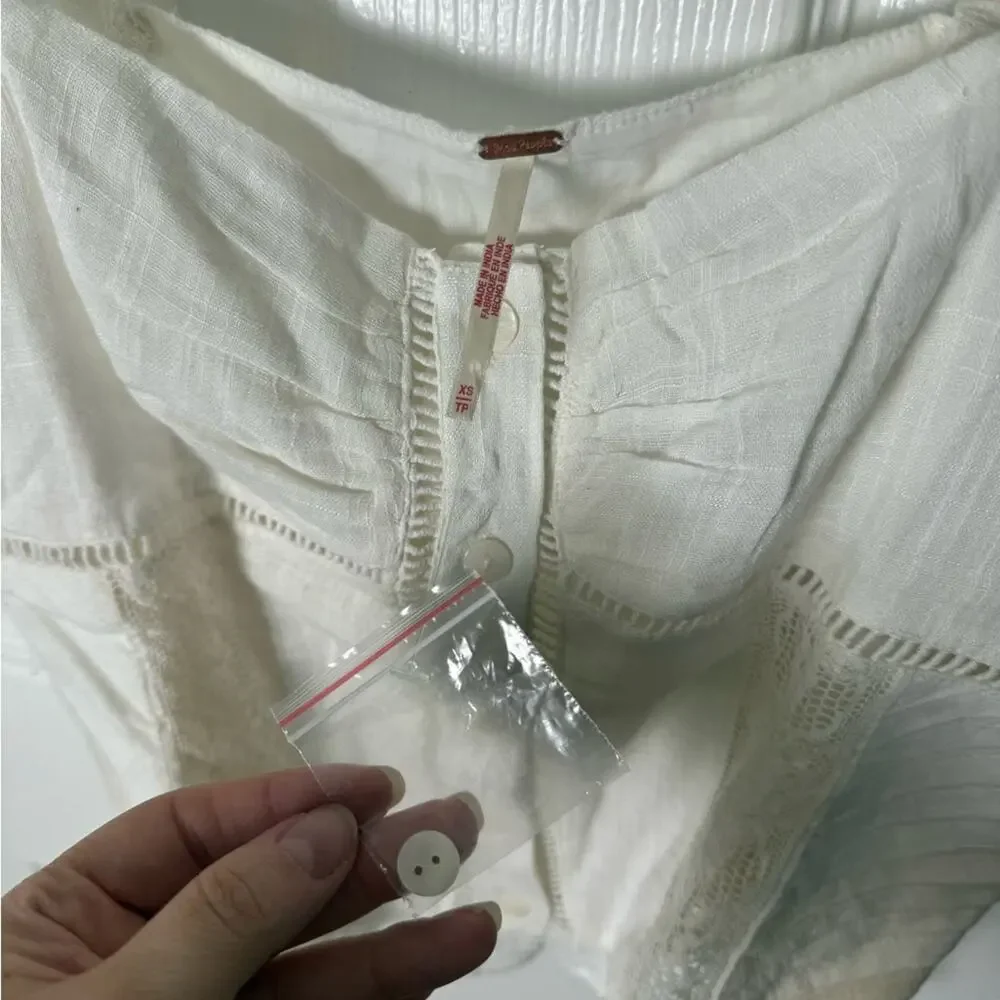 Free People Bali Alana Top & Pant Set in White  XS